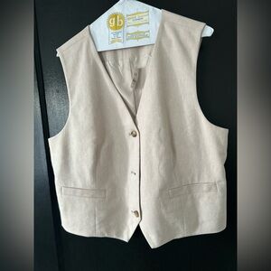 LOFT Cream Button-Up Vest